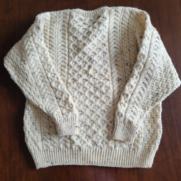 Blarney Woolen Mills Cream Cable Wool Knit Sweater Girls XL - Picture 6 of 6